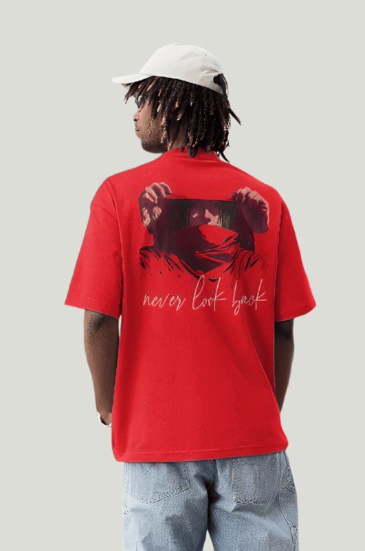 Never look back oversized red T-shirt