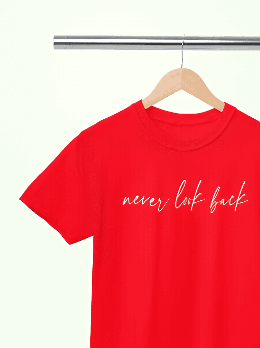 Never look back oversized red T-shirt