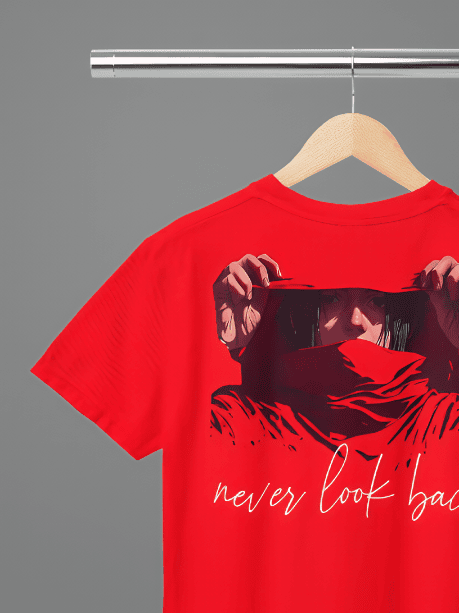 Never look back oversized red T-shirt