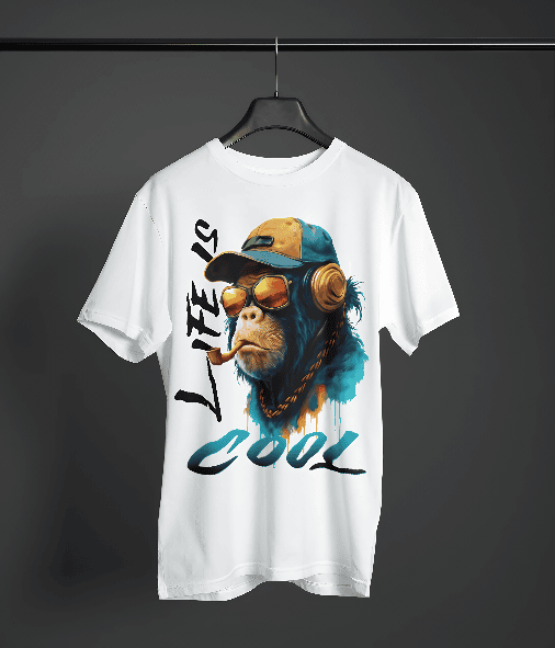 Life is cool oversized white Tee