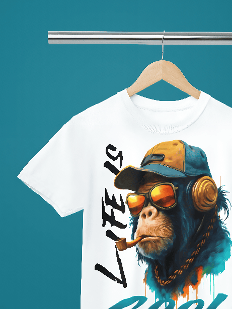 Life is cool oversized white Tee