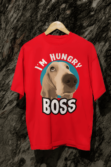 Hungry Dog printed red oversized t-shirt
