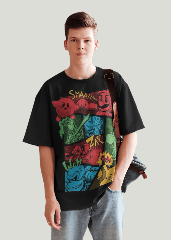 Black Mario fight Oversized t-shirt