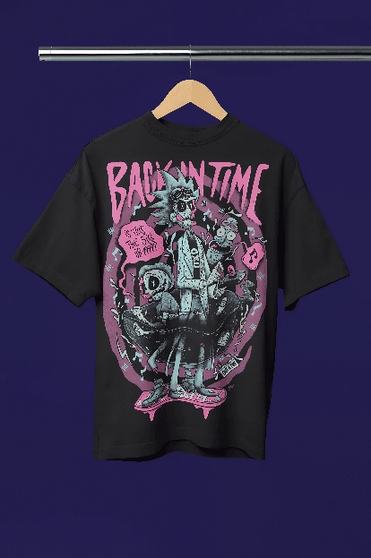 Black printed graphics Oversized t-shirt