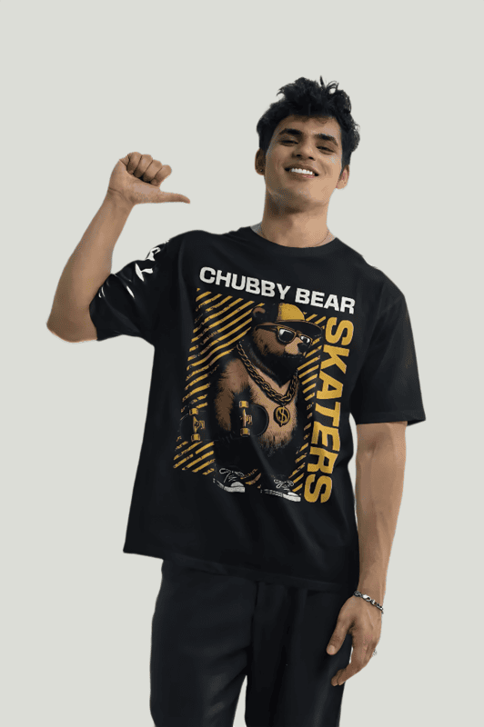 Black printed Oversized t-shirt