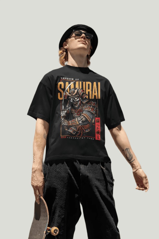 Oversized t-shirt featuring Samurai