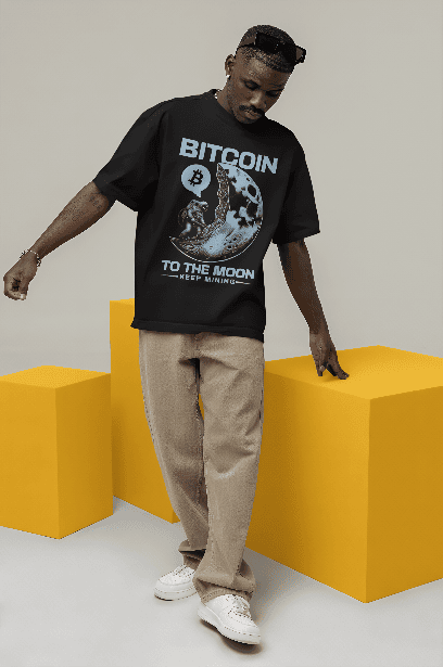 Bitcoin Black printed Oversized t-shirt