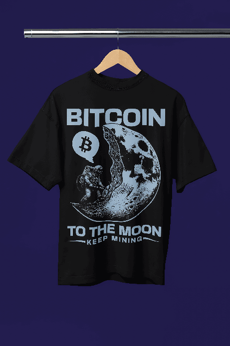 Bitcoin Black printed Oversized t-shirt