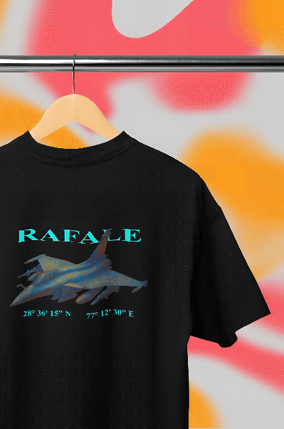 The Rafale Black printed Oversized t-shirt