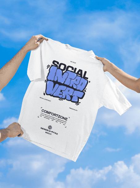 Social Introvert white oversized tshirt