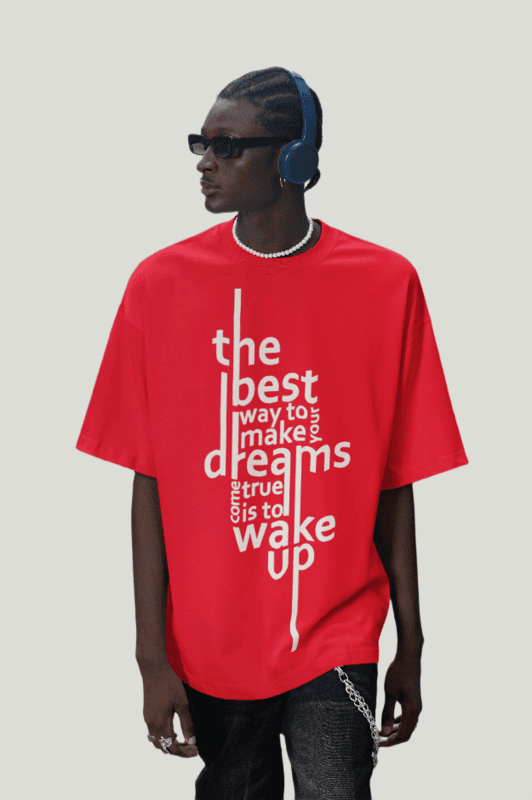 Phylosophical Quote red oversized tshirt