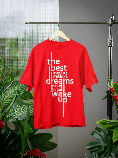 Phylosophical Quote red oversized tshirt