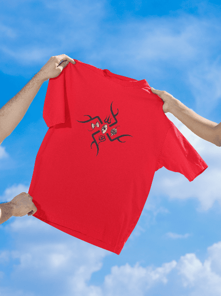 Shiva's blessed red oversized tshirt