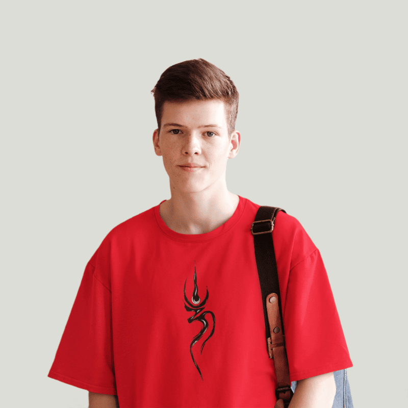 The cosmic OM red oversized tshirt