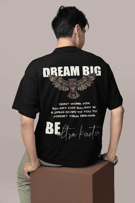 Dream Big Black Oversized Tshirt