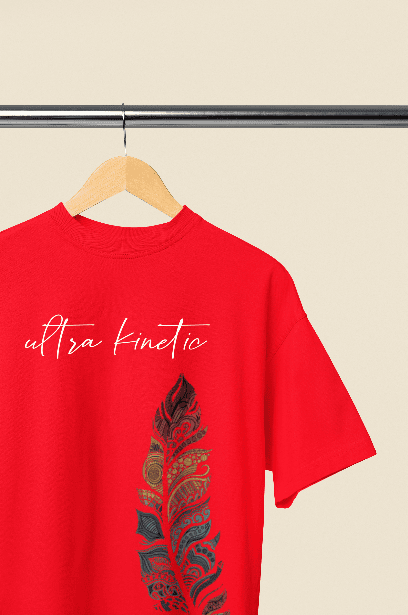 Elegant Red printed oversized tshirt