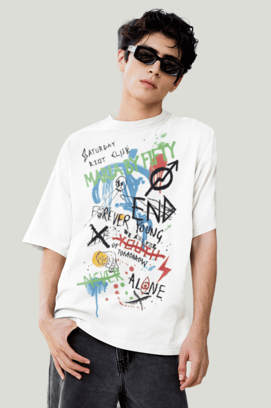 Forever Young white oversized tshirt