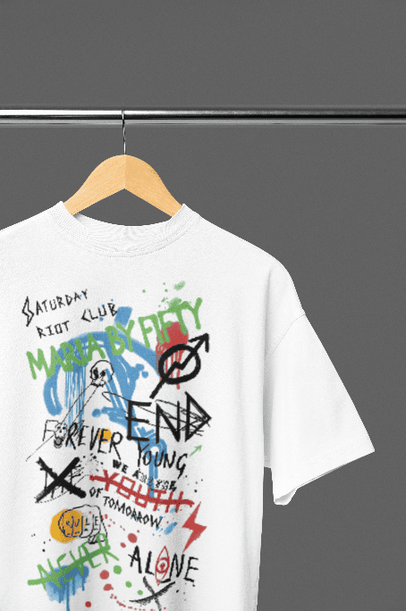 Forever Young white oversized tshirt