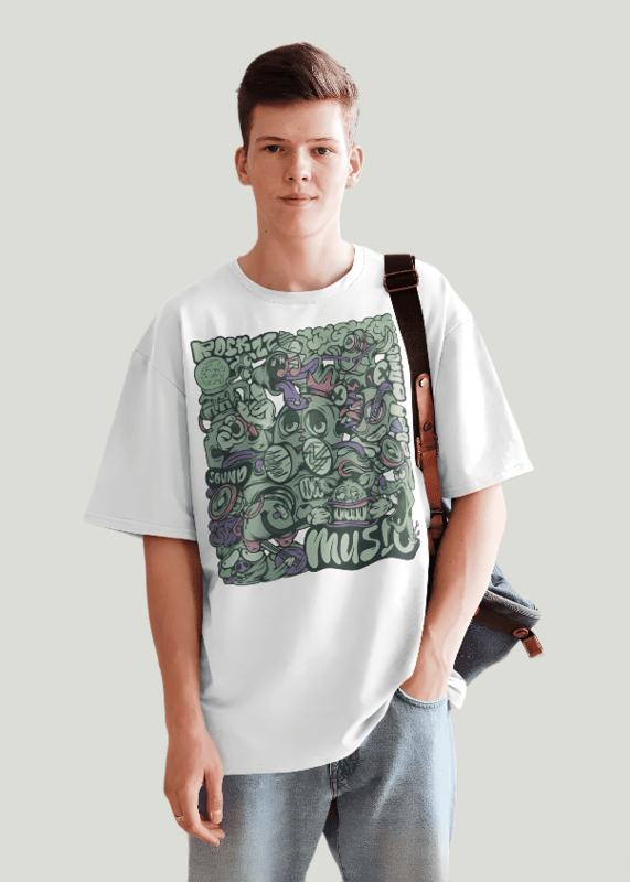 White printed oversized t-shirt