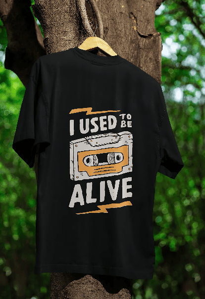 The old record Black printed Oversized t-shirt
