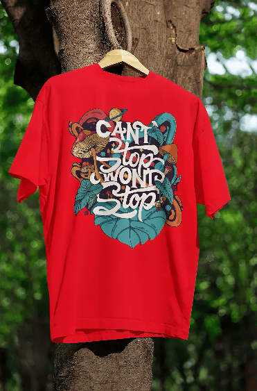 Beautiful nature red oversized t-shirt
