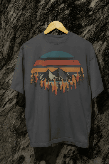 Grey nature oversized t-shirt