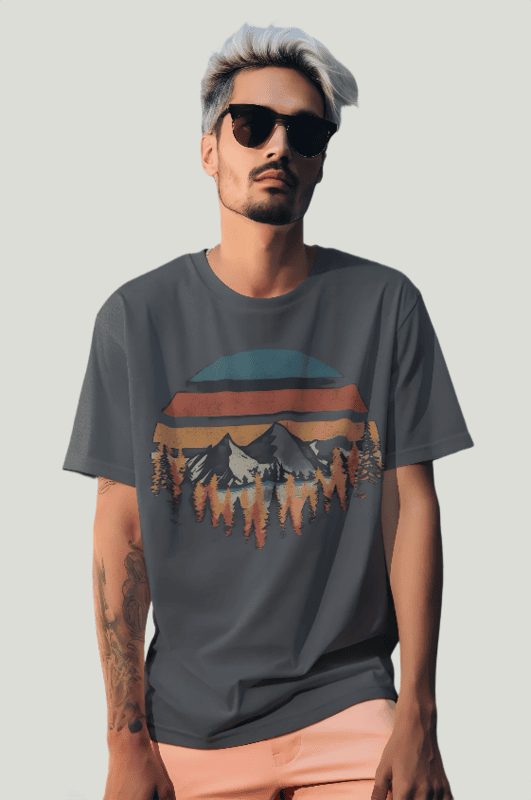 Grey nature oversized t-shirt