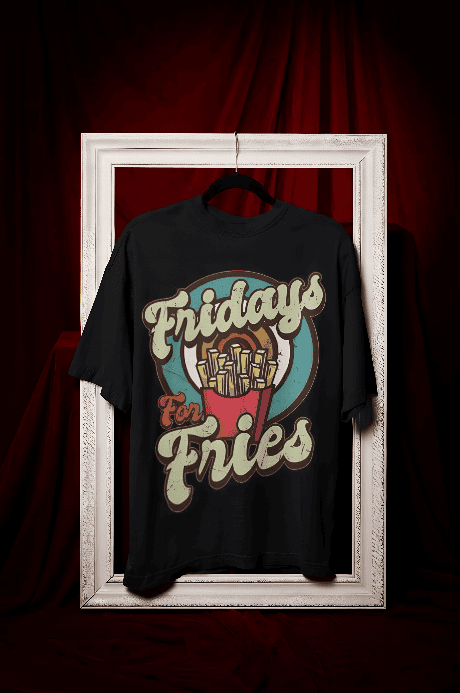 Friday Fries black oversized t-shirt