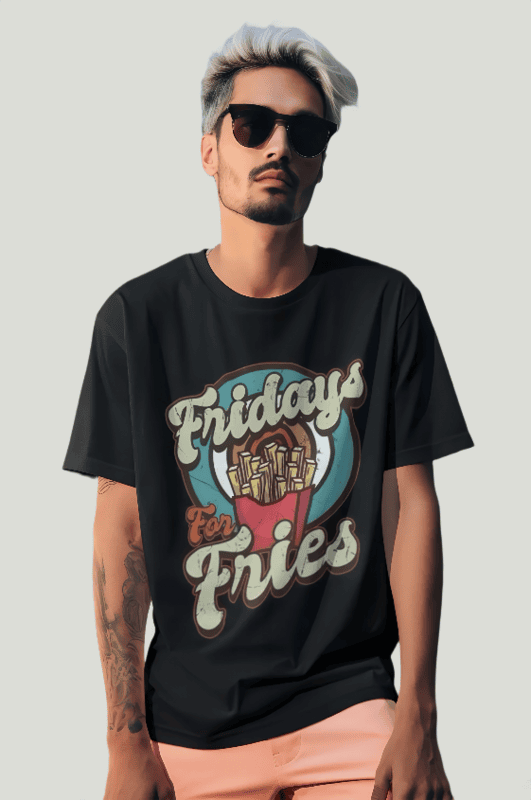 Friday Fries black oversized t-shirt