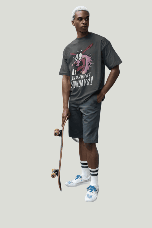 Monday terror grey oversized t-shirt