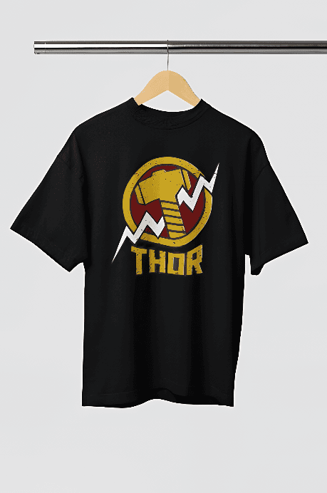 Thor printed Black oversized t-shirt