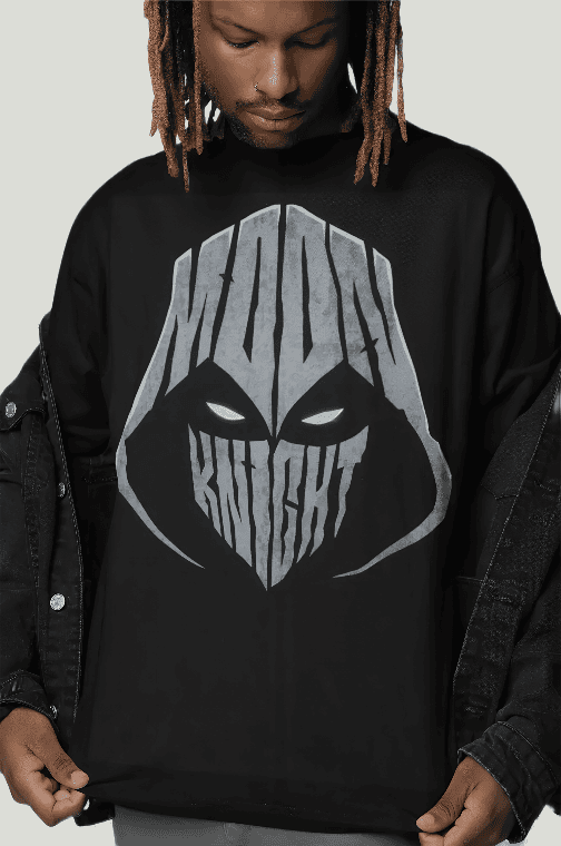 Moon Knight Black printed oversized t-shirt