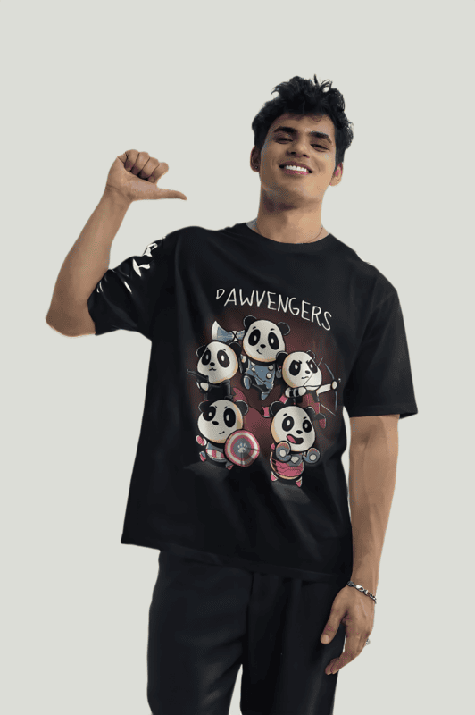 Pawvengers black oversized t-shirt