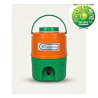 Cool Jug | 15 Litre Plastic Water Dispenser | Blue with Grey, Orange & Green