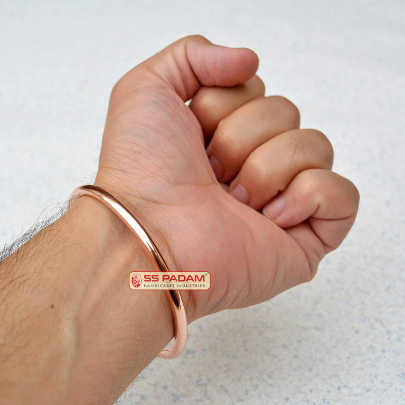 5mm Pure Solid Copper Kada for Men Women