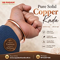 6mm Pure Solid Copper Kada for Men Women