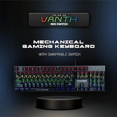 Cosmic Byte CB-GK-28 Vanth Mechanical Keyboard Upgraded with Swappable Outemu Red Switches and Rainbow LED