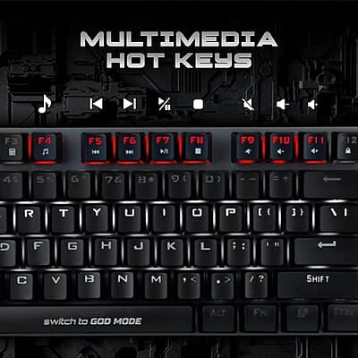 Cosmic Byte CB-GK-28 Vanth Mechanical Keyboard Upgraded with Swappable Outemu Red Switches and Rainbow LED