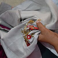 Chanderi Leaf Printed Stole