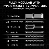 Corsair SF850 Platinum 850W ATX 3.1 Fully Modular SFX Power Supply – 80 Plus Platinum