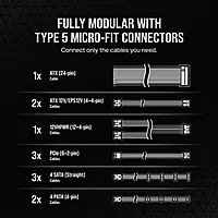 Corsair RM850x Shift 850W Gold ATX 3.1 Fully Modular PSU – 80 Plus Gold | White