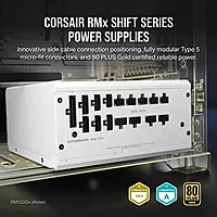 Corsair RM1200x Shift 1200W Gold ATX 3.1 Fully Modular PSU – White