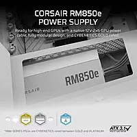 Corsair RM850e 850W Gold ATX 3.1 Fully Modular PSU – 80 Plus Gold | White