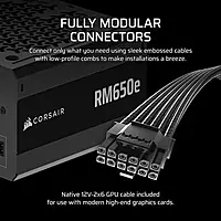 Corsair RM650e 650W 80 Plus Gold Fully Modular SMPS – 3 PCIe Connectors  ATX 3.1