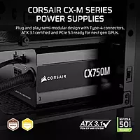 Corsair CX750M 750W 80 Plus Bronze SMPS – Semi Modular 4 PCIe Connectors ATX 3.1