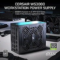 Corsair WS3000 3000W Platinum ATX 3.1 Fully Modular Workstation PSU – 80 Plus Platinum