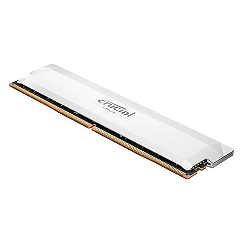 Crucial Pro OC White 16GB 6000MHz DDR5 RAM – CL36 | UDIMM | Intel XMP & AMD EXPO