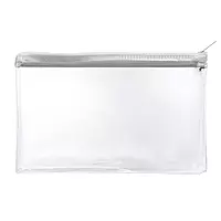 Janrax 8x5"" White Zip Clear Exam Pencil Case