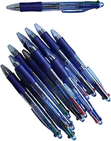 Pack of 12 Janrax 4 Coloured Ballpoint Pens - Colour Ball Pens
