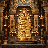 Gold Plated Half Crown Mukut for Hindu God and Goddess Idols